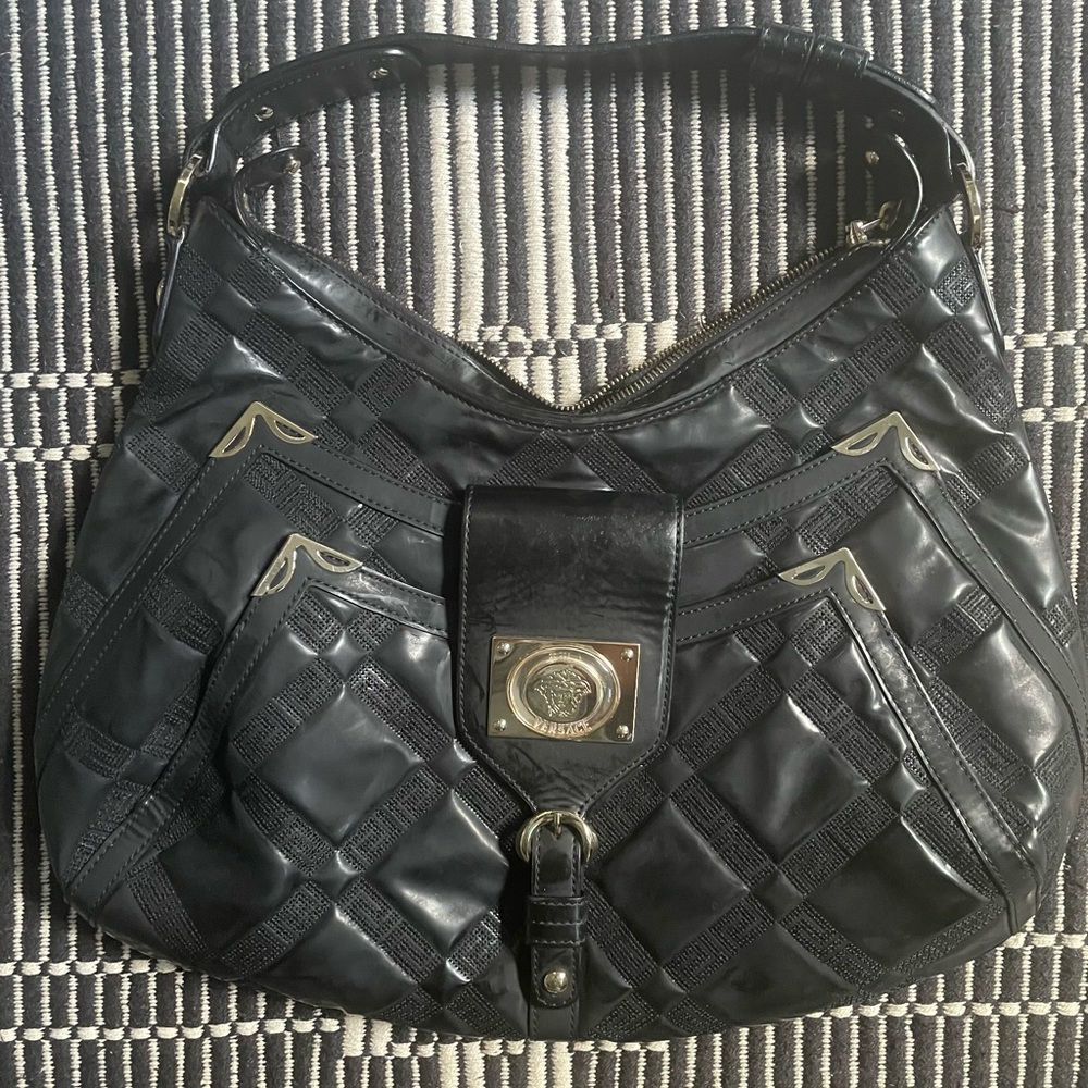 Vintage Versace Black Hobo Bag
